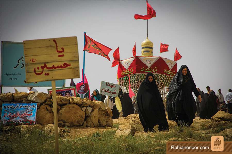 گزارش تصویری/صعود سراسری راهیان نور به ارتفاعات یادمان بازی دراز(1)